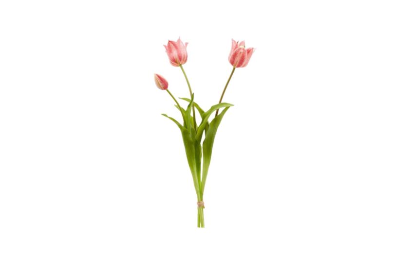 Mazzo 3 tulipani rosa h48--Rosa-Plastica Mazzo 3 tulipani rosa h48--Rosa-Plastica