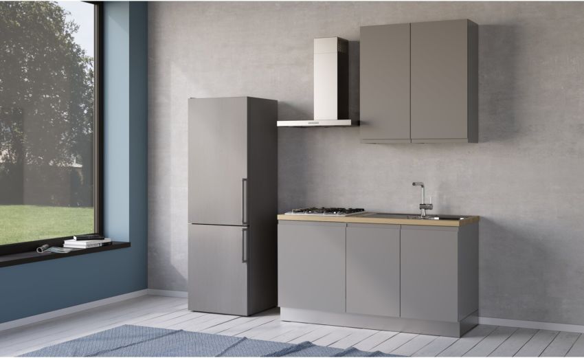Iris cucina 150 cm colore grigio chiaro -1 elettrodomestico --Melaminico Iris cucina 150 cm colore grigio chiaro -1 elettrodomestico --Melaminico