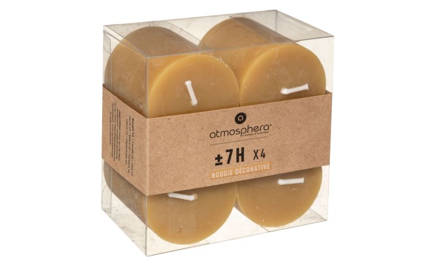 Rustic set 4 candele flat gialle Ø4 Rustic set 4 candele flat gialle Ø4