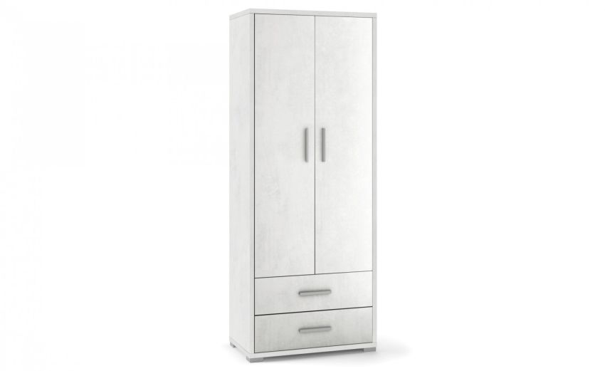 Work mobile ufficio 2 ante e 2 cassetti bianco--Bianco-Melaminico-182 cmx71 cm