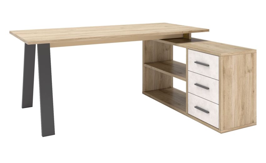 Beta scrivania angolare rovere chiaro l 180 cm-3 cassetti Beta scrivania angolare rovere chiaro l 180 cm-3 cassetti