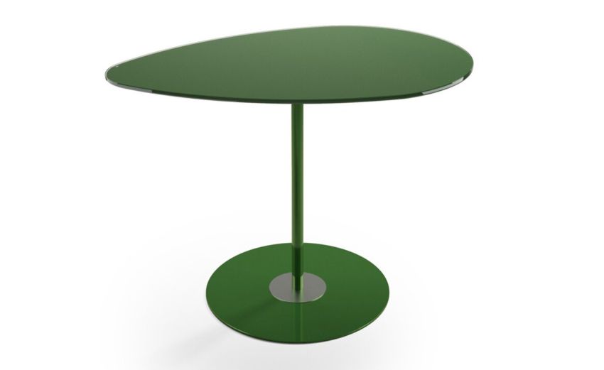 Glass tavolino Dallia a goccia verde h52 cm--Verde-Metallo-52 cmx40 cm Glass tavolino Dallia a goccia verde h52 cm--Verde-Metallo-52 cmx40 cm