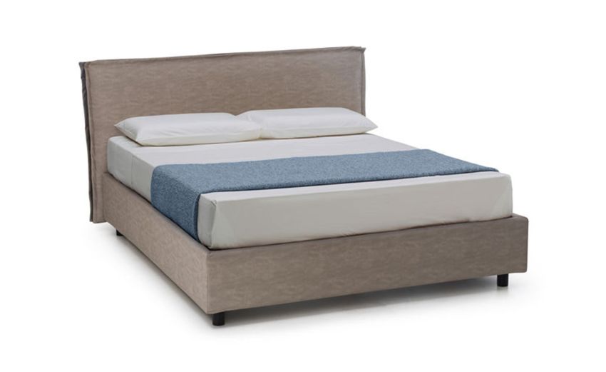 Reef letto matrimoniale contenitore beige-In similpelle