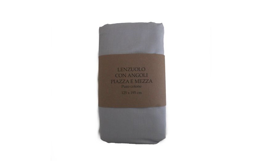 Lenzuolo con angoli in cotone piazza e mezza grigio---100% Cotone-Piazza e mezza Lenzuolo con angoli in cotone piazza e mezza grigio---100% Cotone-Piazza e mezza