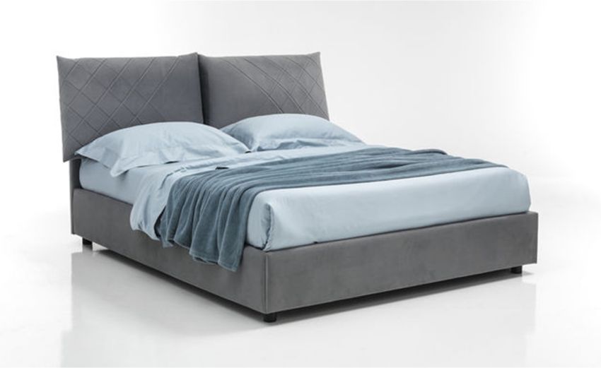Dama letto matrimoniale contenitore visone-In tessuto Dama letto matrimoniale contenitore visone-In tessuto