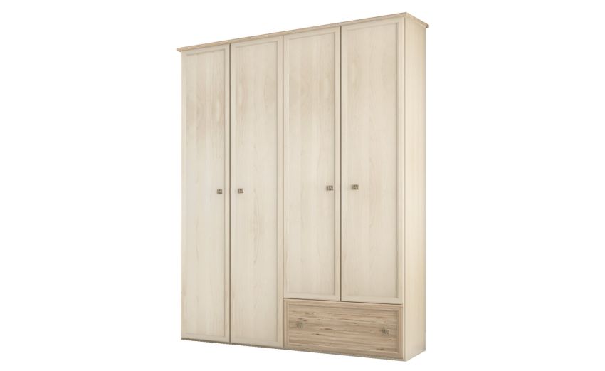 Susy armadio 4 ante battenti e 1 cassetto betulla-In pannello ecologico certificato-Legno naturale-Pannello ecologico-241 cmx173 cm Susy armadio 4 ante battenti e 1 cassetto betulla-In pannello ecologico certificato-Legno naturale-Pannello ecologico-241 cmx173 cm