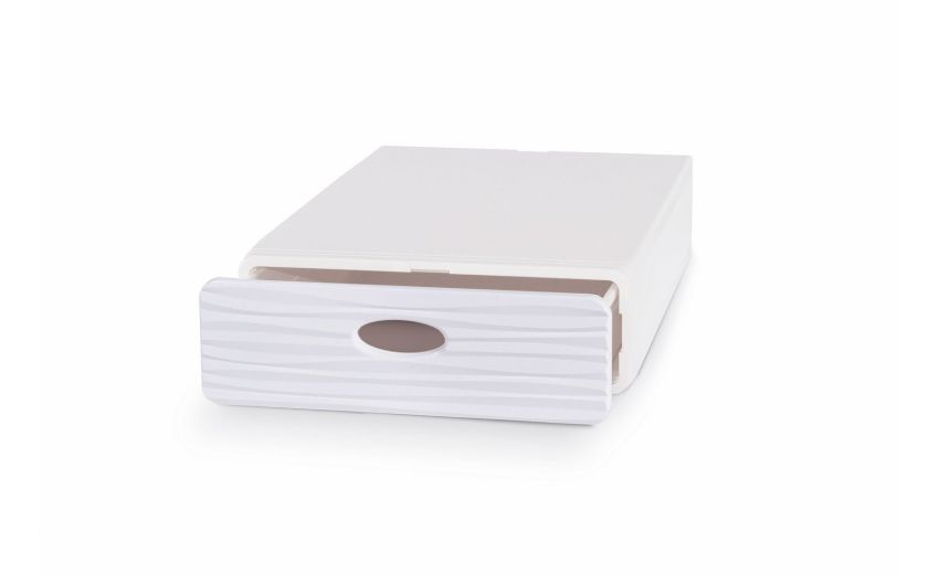 Wave cassetti bianco in acrilico 40x28x9 cm--Bianco-Polistirene-9 cmx40 cm