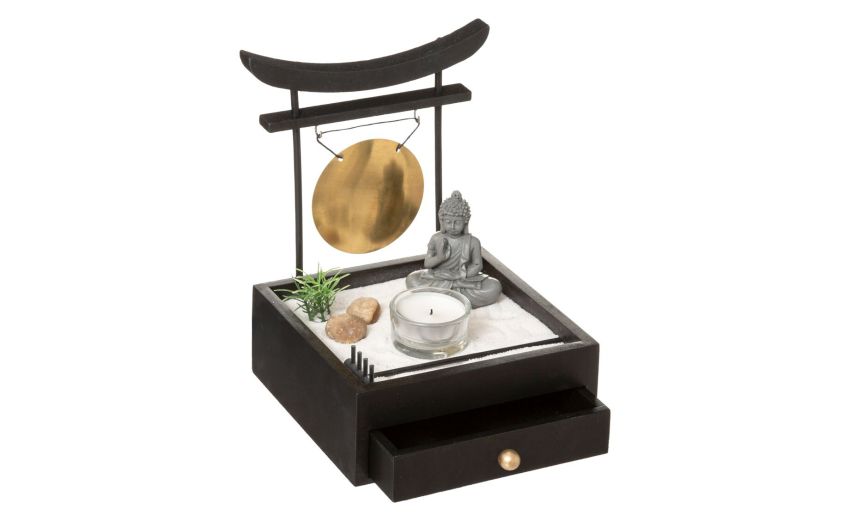 Giardino Zen Tao decorazione con gong e cassetto- -Multicolore-Mdf-15 cmx16 Giardino Zen Tao decorazione con gong e cassetto- -Multicolore-Mdf-15 cmx16