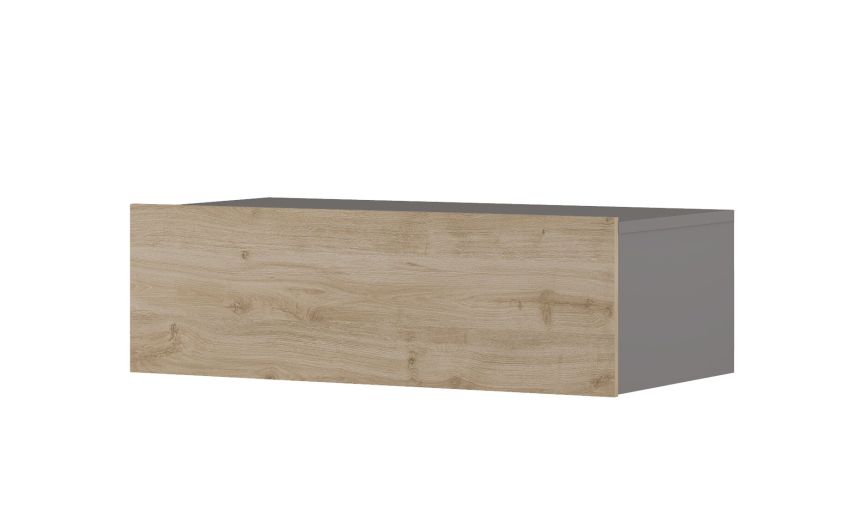 Gilda base 1 cassetto colore rovere cadiz L120 cm-Struttura colore titanio-Legno naturale-Pannello-37 Gilda base 1 cassetto colore rovere cadiz L120 cm-Struttura colore titanio-Legno naturale-Pannello-37