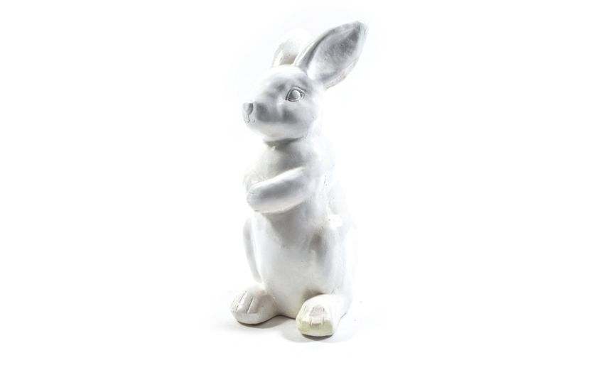 Bunny coniglio in resina bianco h40 cm--Bianco-Resina