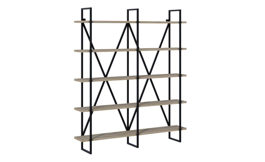 Vela libreria 8 vani rovere--Legno-Ferro-180 cmx152 cm