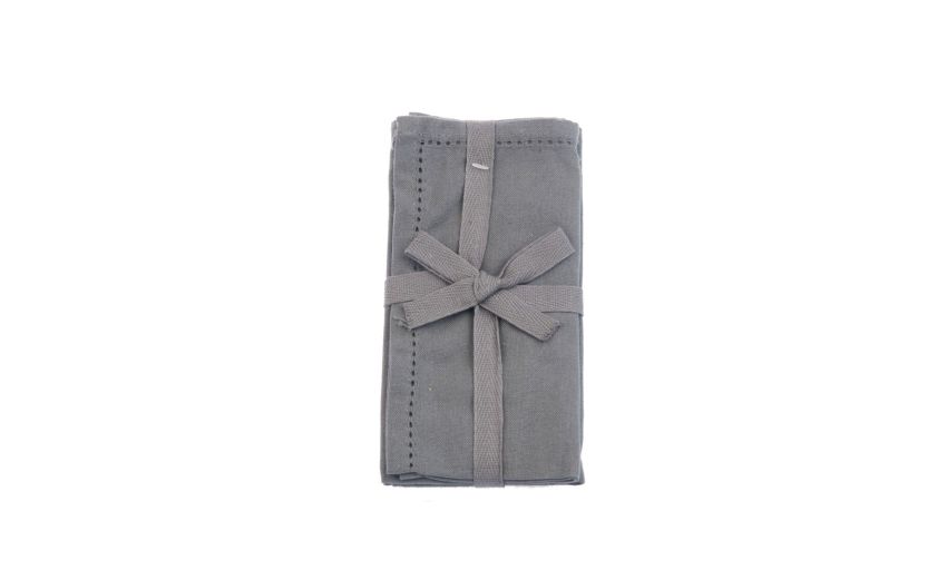 Greta set 2 tovaglioli in cotone grigio scuro- --100% Cotone-40 cmx40 cm