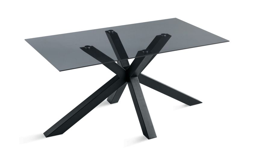 Adone tavolo nero/vetro fume' L160 cm--Nero-Vetro-75 cmx160 cm Adone tavolo nero/vetro fume' L160 cm--Nero-Vetro-75 cmx160 cm