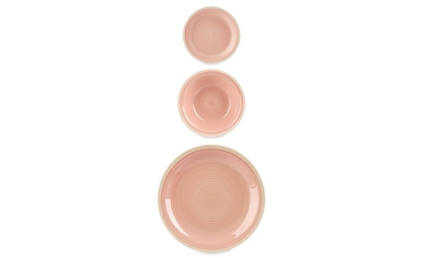 Vessia servizio piatti 18 pezzi cipria --Rosa-Ceramica Vessia servizio piatti 18 pezzi cipria --Rosa-Ceramica