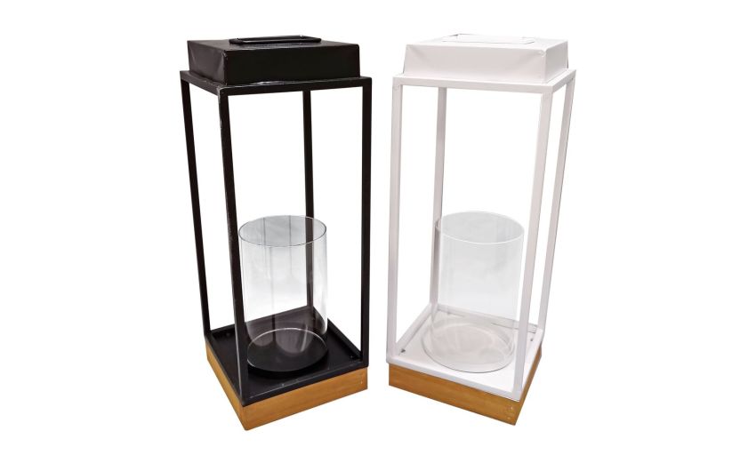 Modern lanterna h38 cm colori assortiti----38 cmx15 cm