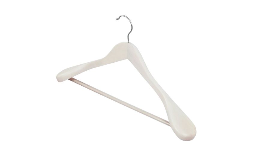 Gruccia capispalla in legno chiaro --Bianco-Legno-25 cmx45 cm