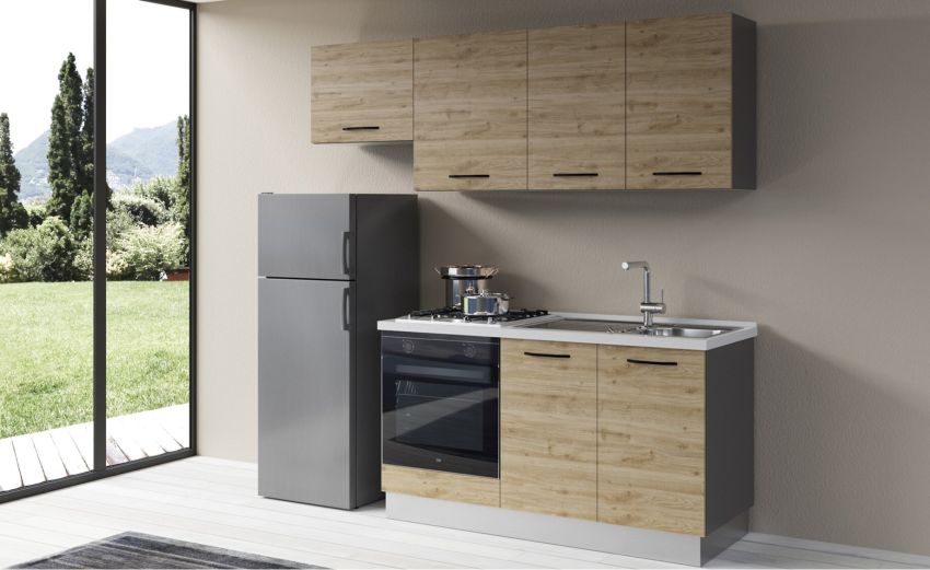 Gilda cucina 210 cm colore rovere cadiz -3 elettrodomestici--Pannello-216 cmx210 cm Gilda cucina 210 cm colore rovere cadiz -3 elettrodomestici--Pannello-216 cmx210 cm