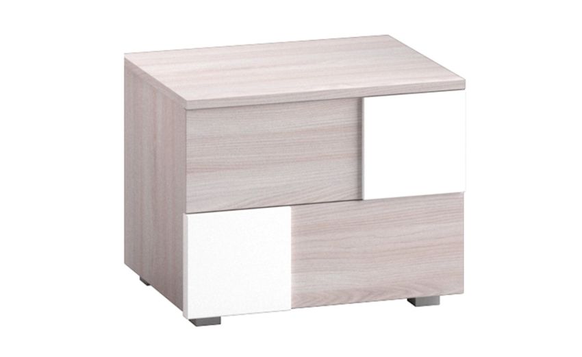 Alessia comodino 2 cassetti olmo e bianco opaco-In pannello ecologico certificato-Cemento-Pannello ecologico-44 Alessia comodino 2 cassetti olmo e bianco opaco-In pannello ecologico certificato-Cemento-Pannello ecologico-44