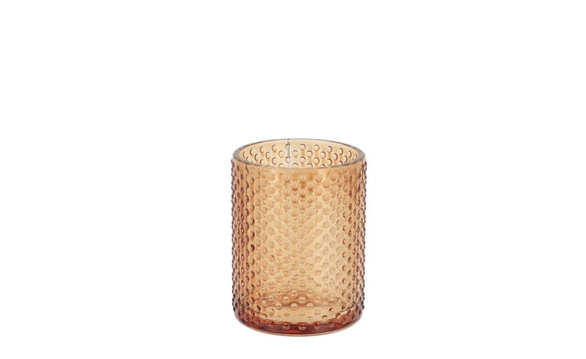 Fumè bicchiere bagno in vetro H10 cm--Arancione-Vetro