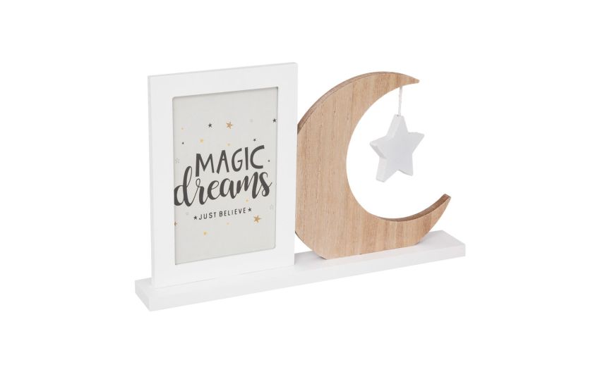Luna cornice bianca per cameretta 18x29 cm- -Bianco-Mdf-18