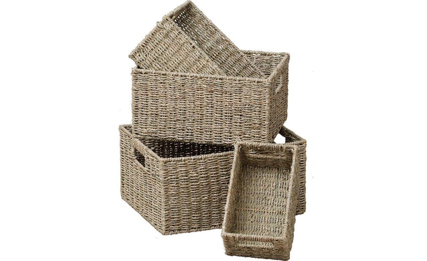 Seagrass cesta rettangolare in vimini 35x25 cm- -Tortora-Fibra naturale-18 cmx35 cm Seagrass cesta rettangolare in vimini 35x25 cm- -Tortora-Fibra naturale-18 cmx35 cm