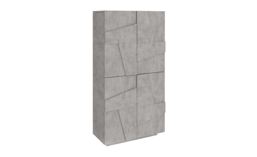 Cross armadio scarpiera 4 ante cemento--Grigio chiaro-Pannello-167.6 cmx81 cm
