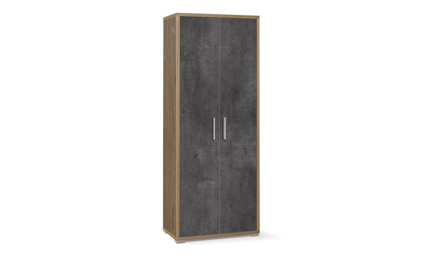 Work mobile 2 ante ufficio colore noce/ossido nero--Legno-Melaminico-182 cmx71 cm