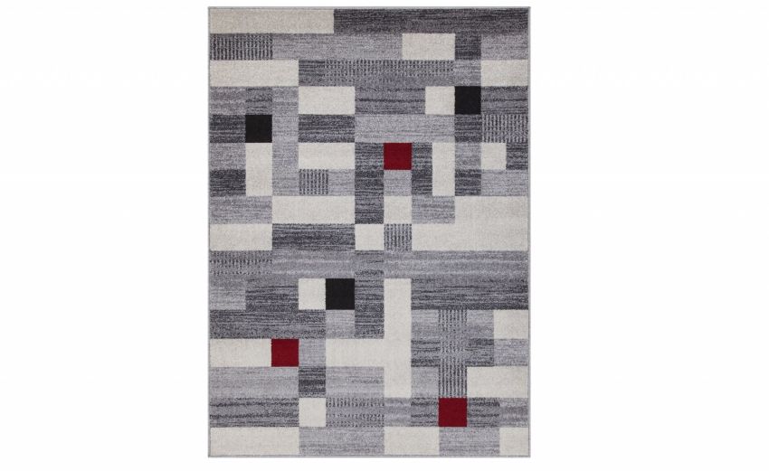 Casa tappeto grigio geometrico 150x220 cm- -Grigio-Polipropilene-220 cmx150 cm
