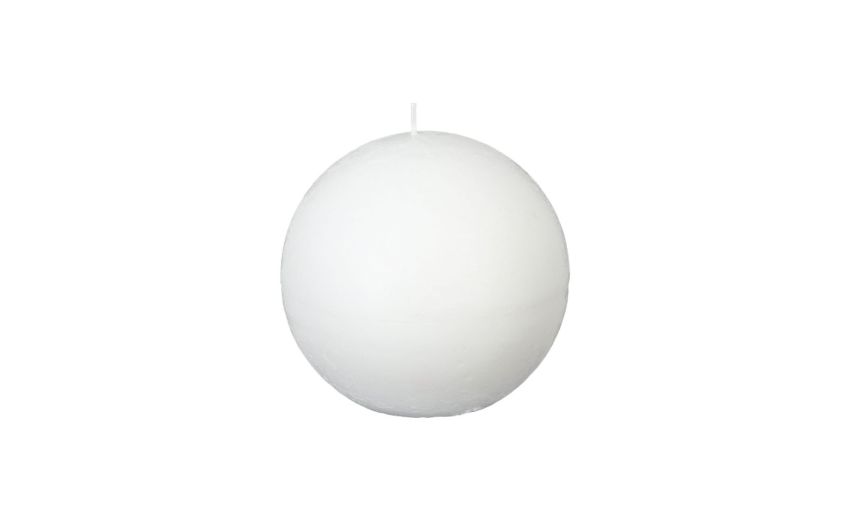 Lysa candela sferica bianca Ø10 cm - -Bianco-Cera