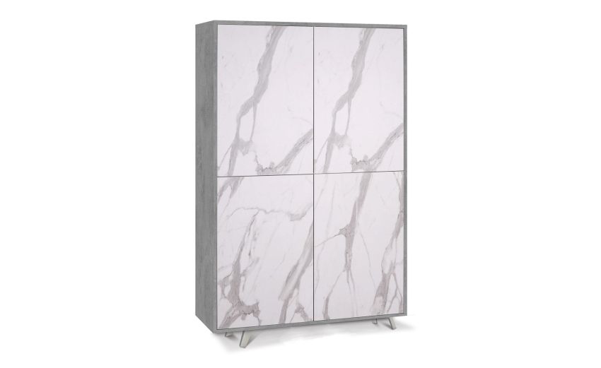 Divina madia alta 4 ante cemento/marmo calacatta--Cemento-Pannello melaminico-169 cmx108 cm Divina madia alta 4 ante cemento/marmo calacatta--Cemento-Pannello melaminico-169 cmx108 cm