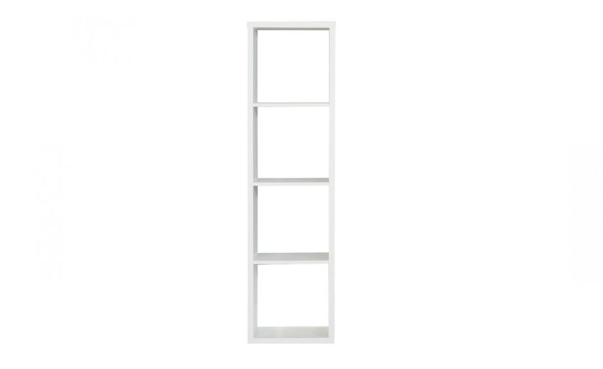 Cube libreria bianca 4 vani verticale--Bianco-Pannello-142 cmx38.2 cm