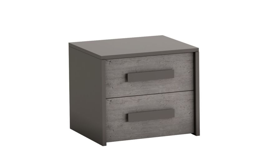 Desiree comodino 2 cassetti grigio e cemento-In pannello ecologico certificato-Grigio-Pannello ecologico-41 cmx48 cm Desiree comodino 2 cassetti grigio e cemento-In pannello ecologico certificato-Grigio-Pannello ecologico-41 cmx48 cm