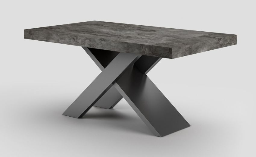 Twin tavolo ossido L160/260 cm-Tavolo allungabile-Grigio-Nobilitato-76 cmx160 cm Twin tavolo ossido L160/260 cm-Tavolo allungabile-Grigio-Nobilitato-76 cmx160 cm