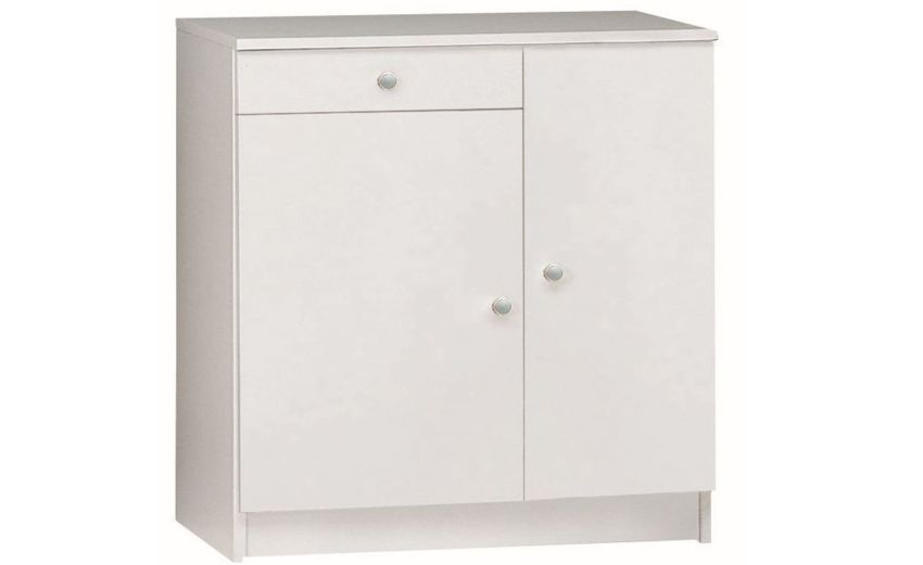Space mobiletto bianco 2 ante 1 cassetto-Mobiletto 2 ante 1 cassetto-Bianco-Pannello-80 cmx77 cm