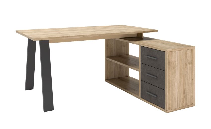 Beta scrivania angolare rovere scuro l 160 cm-3 cassetti Beta scrivania angolare rovere scuro l 160 cm-3 cassetti
