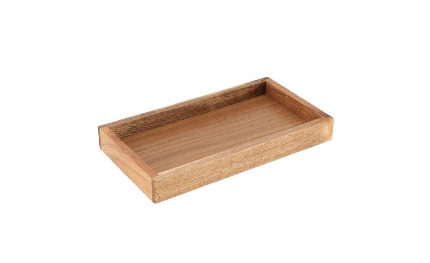 Acacia vassoio bagno rettangolare in legno--Legno naturale-Legno-2 Acacia vassoio bagno rettangolare in legno--Legno naturale-Legno-2