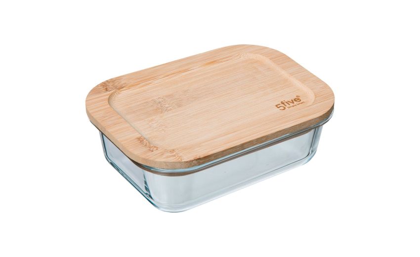 Contenitore in vetro con tappo in bamboo 14x10 cm- -Legno naturale-Bamboo-5 Contenitore in vetro con tappo in bamboo 14x10 cm- -Legno naturale-Bamboo-5