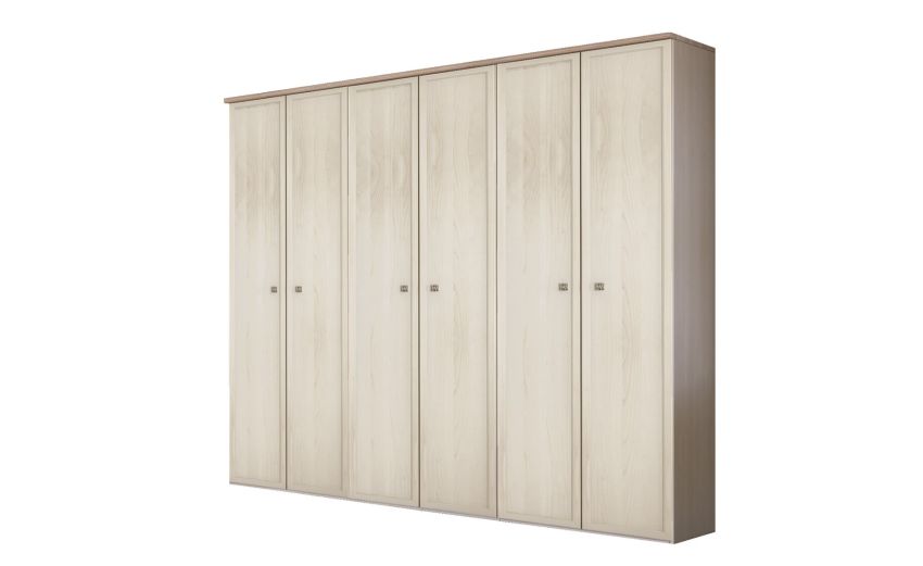 Susy armadio 6 ante battenti betulla e legno naturale-In pannello ecologico certificato-Legno naturale-Pannello ecologico-241 cmx258 cm Susy armadio 6 ante battenti betulla e legno naturale-In pannello ecologico certificato-Legno naturale-Pannello ecologico-241 cmx258 cm