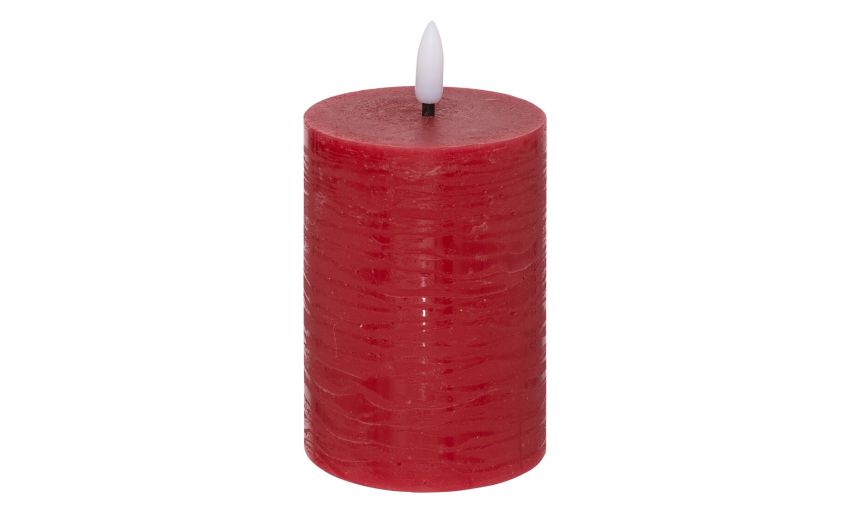 Candela in cera con fiamma led rossa h12 Candela in cera con fiamma led rossa h12