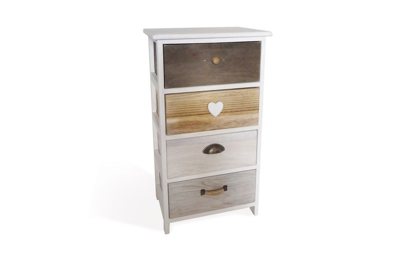 Country cassettiera 4 cassetti in legno -4 cassetti assortiti Country cassettiera 4 cassetti in legno -4 cassetti assortiti