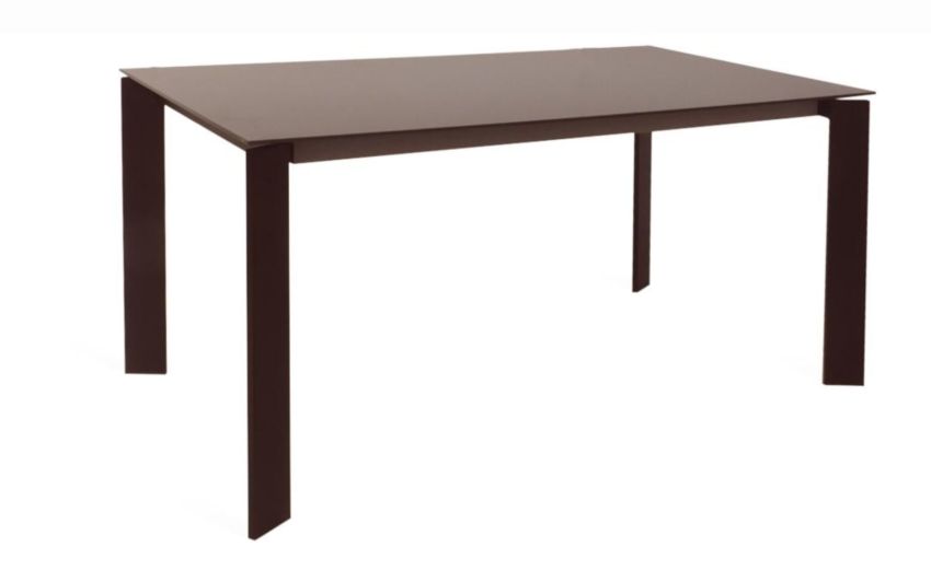 Haiti tavolo allungabile visone e tortora-Con piano in vetro verniciato-Marrone-Vetro-77 cmx160 cm Haiti tavolo allungabile visone e tortora-Con piano in vetro verniciato-Marrone-Vetro-77 cmx160 cm