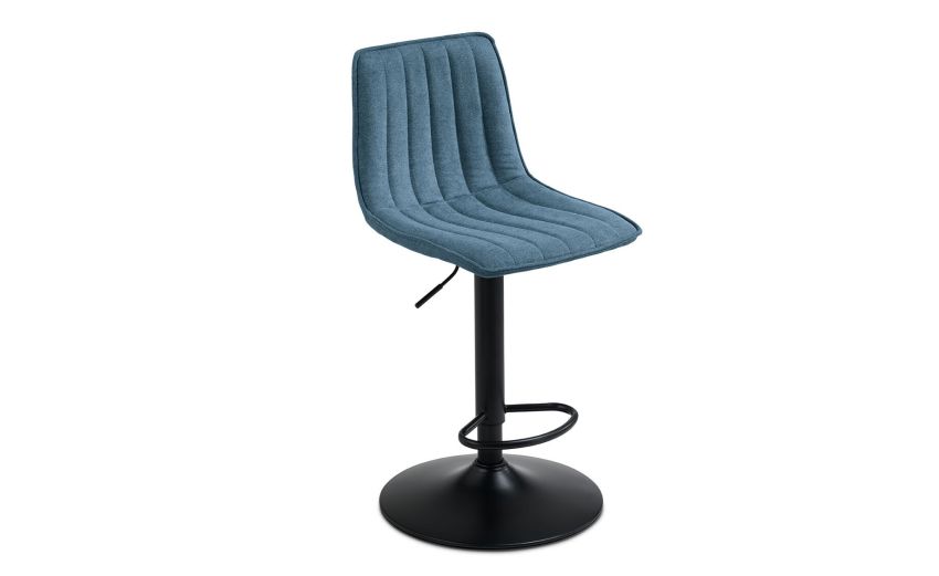 Brenta sgabello in tessuto blu-Struttura in metallo verniciato-Blu-Tessuto-91 cmx45 cm