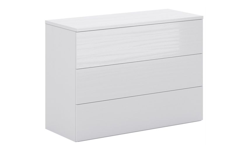 Mia comò 3 cassetti bianco frassino-In pannello nobilitato-Bianco-Nobilitato-74 cmx103 cm Mia comò 3 cassetti bianco frassino-In pannello nobilitato-Bianco-Nobilitato-74 cmx103 cm