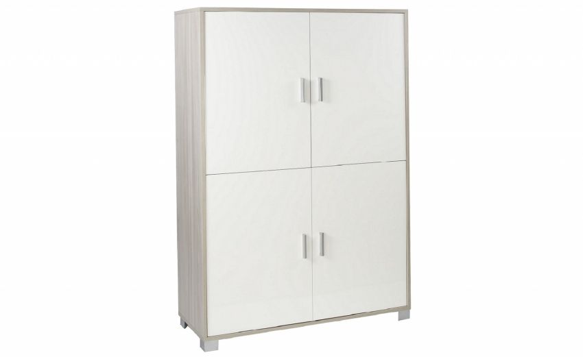 Alessia mobiletto 4 ante colore olmo e bianco- -Bianco-Pannello-162 cmx107 cm