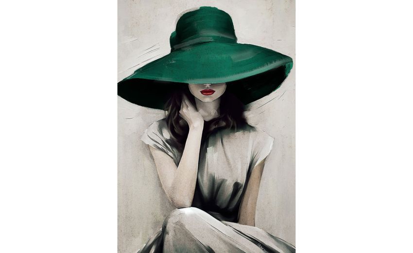 Green Hat canvas moderno 70x100 cm---Canvas-100 cmx70 cm