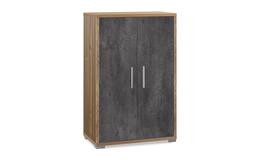 Work mobile ufficio 2 ante colore noce/ossido--Legno-Melaminico-110 cmx71 cm