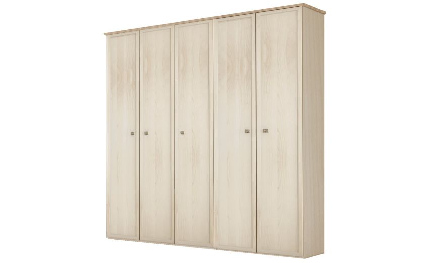 Susy armadio 5 ante battenti betulla e legno naturale-In pannello ecologico certificato-Legno naturale-Pannello ecologico-241 cmx216 cm Susy armadio 5 ante battenti betulla e legno naturale-In pannello ecologico certificato-Legno naturale-Pannello ecologico-241 cmx216 cm