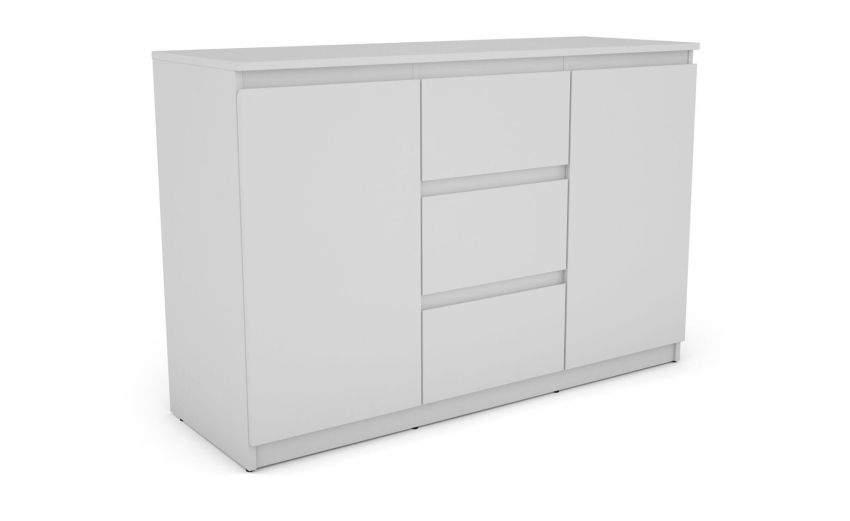 Akitas madia 2 ante battenti e 3 casetti bianco--Bianco-Pannello-80 cmx120 cm