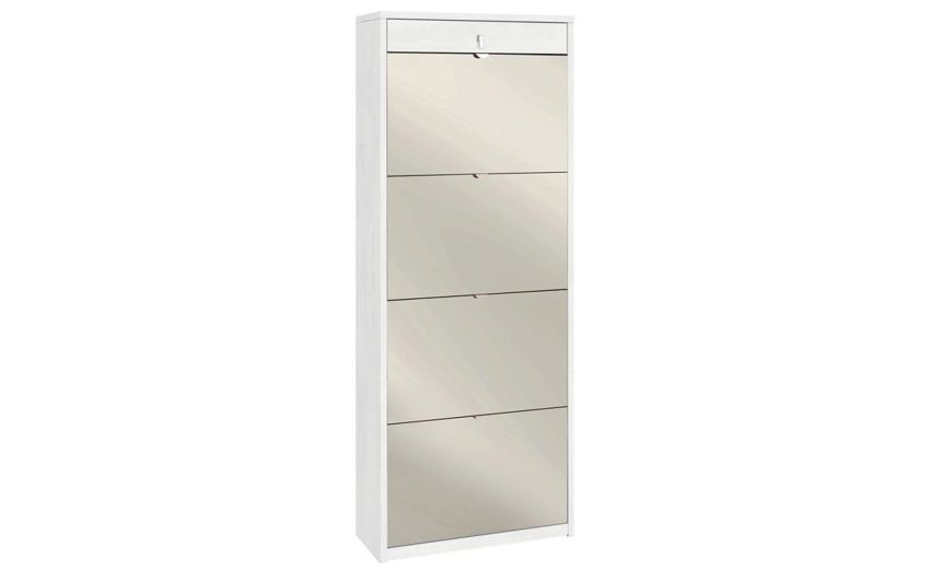 Lady scarpiera bianco ossido 4 ante e 1 cassetto-Contiene fino a 24 paia di scarpe-Bianco-Pannello-164 cmx63 cm Lady scarpiera bianco ossido 4 ante e 1 cassetto-Contiene fino a 24 paia di scarpe-Bianco-Pannello-164 cmx63 cm