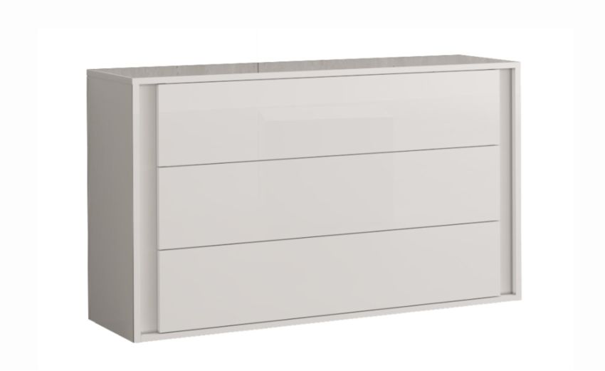 Bella comò 3 cassetti bianco lucido-In pannello laccato-Bianco-Pannello-76 cmx123 cm Bella comò 3 cassetti bianco lucido-In pannello laccato-Bianco-Pannello-76 cmx123 cm